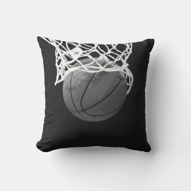 Black & White Basketball American MoJo Pillow Kudde (Framsida)
