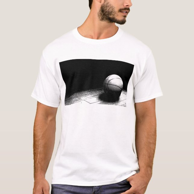 Black White Basketball Art Tee (Framsida)