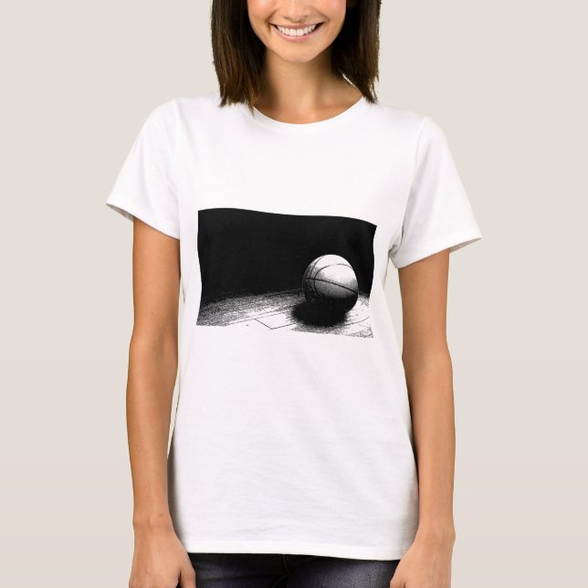Black White Basketball Art Tee (Framsida)