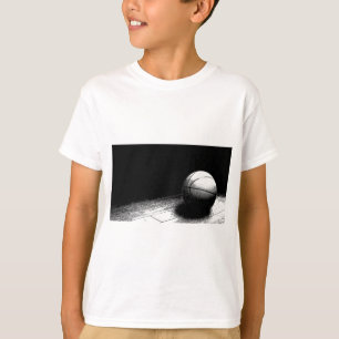 Black White Basketball Art Tee Shirt