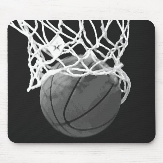 Black & White Basketball Mousepad Musmatta (Framsidan)