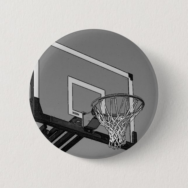 Black & White Basketball Ring Knapp (Framsida)