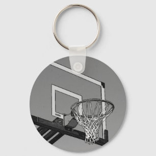 Black & White Basketball Ring Nyckelring