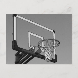 Black & White Basketball Ring Vykort