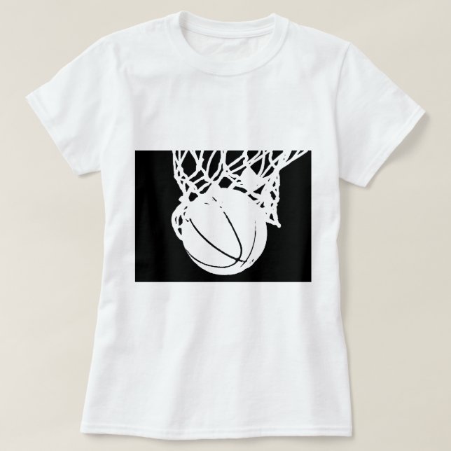 Black & White Basketball Silhouette T Shirt (Design framsida)