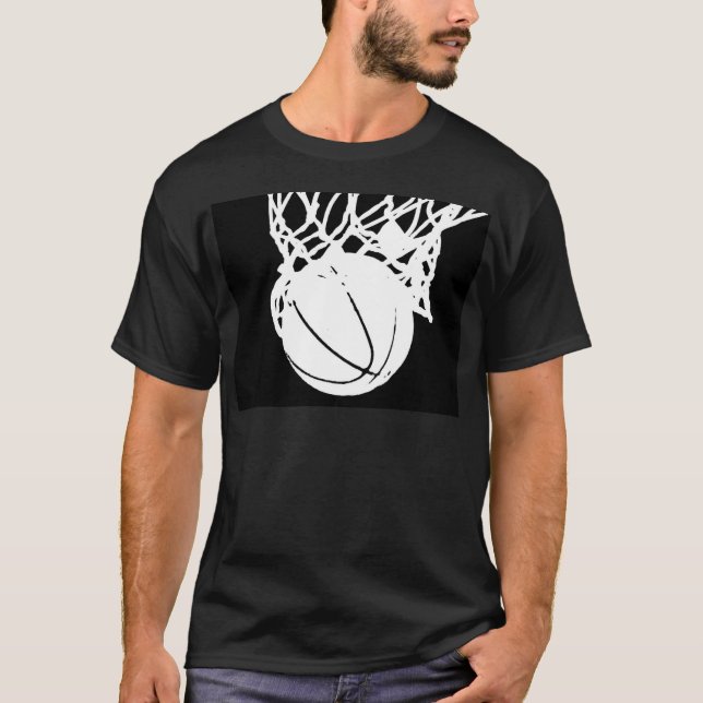 Black & White Basketball Silhouette T-shirt (Framsida)