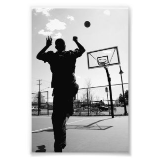 Black & White Basketball Toss Fototryck