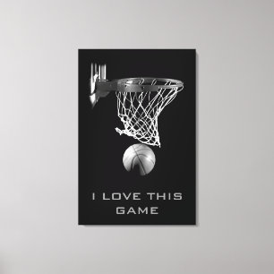 Black White Basketball Wrapped Canvas