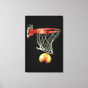 Black White Basketball Wrapped Canvas