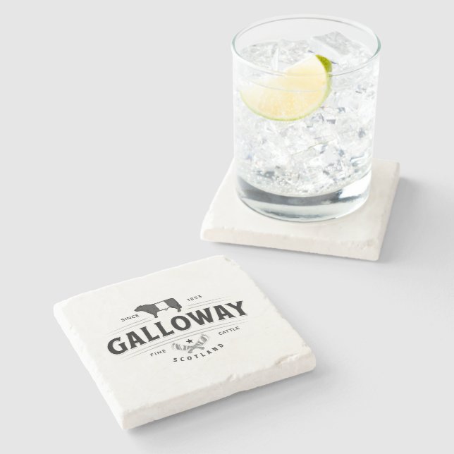 Black White Belay Beltie Cows Bull Logotyp Stenunderlägg (Sidan)