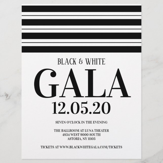 Black & White Benefit Gala New Years Party Flyer (Framsidan)