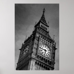 Black & White Big Ben Art Photography Poster