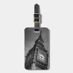 Black & White Big Ben Clock Torn Bagagebricka