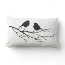 Black & White Bird på Gren Silhouette