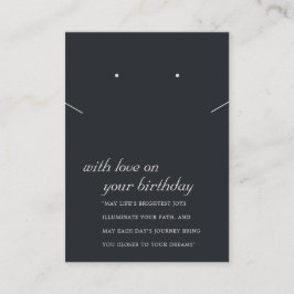 BLACK & WHITE BIRTHDAY GIFT NECKLACE EARRING Card Placeringskort
