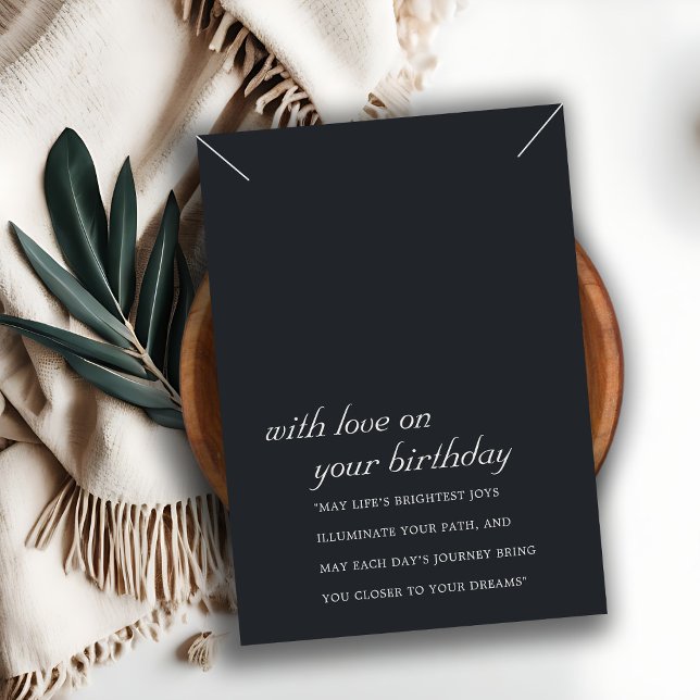 BLACK WHITE BIRTHDAY GIFT NECKLACE VISNING CARD PLACERINGSKORT (Skapare uppladdad)