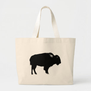 Black & White Bison Buffalo Silhouette-poppart Jumbo Tygkasse