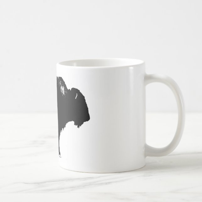 Black & White Bison Buffalo Silhouette-poppart Kaffemugg (Höger)