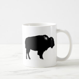 Black & White Bison Buffalo Silhouette-poppart Kaffemugg