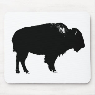 Black & White Bison Buffalo Silhouette-poppart Musmatta
