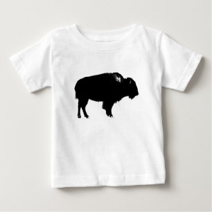 Black & White Bison Buffalo Silhouette-poppart T Shirt