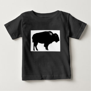 Black & White Bison Buffalo Silhouette-poppart Tee Shirt