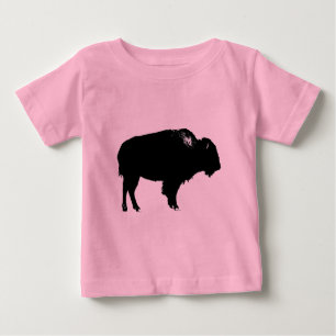 Black & White Bison Buffalo Silhouette-poppart Tee Shirt