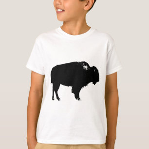Black & White Bison Buffalo Silhouette-poppart Tröja