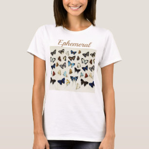 BLACK WHITE BLUE BUTTERFLIES Beauty Nature Älskare T Shirt