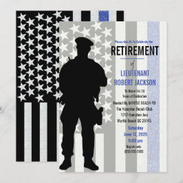Black White Blue Flagga Police Pension Inbjudningar