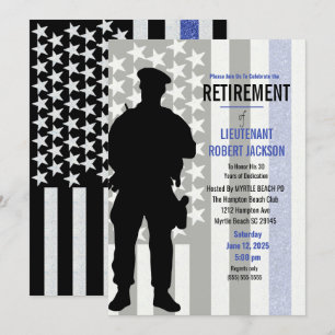 Black White Blue Flagga Police Pension Inbjudningar