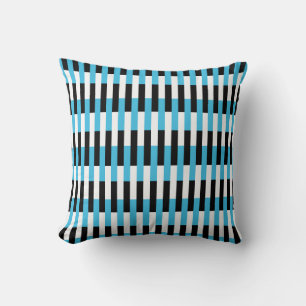 Black White Blue Rand Kudde