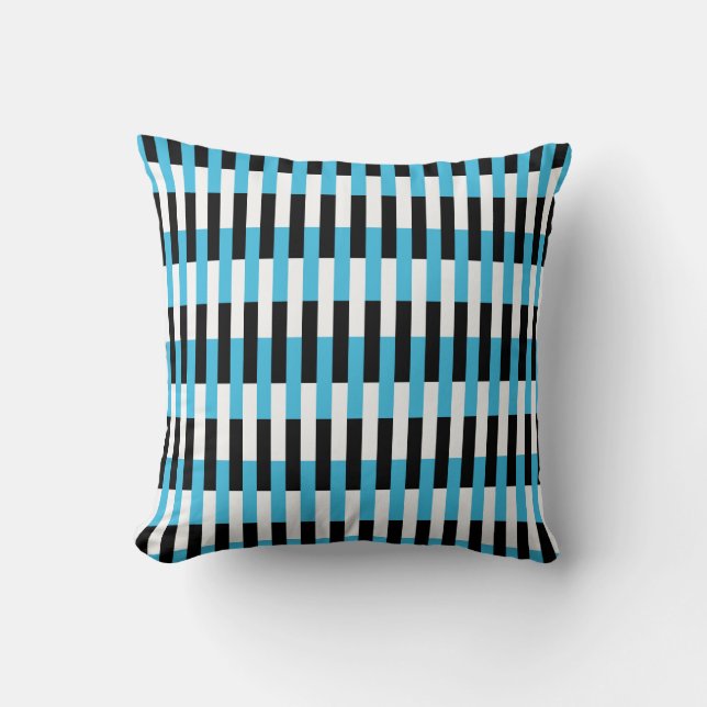 Black White Blue Rand Kudde (Framsida)