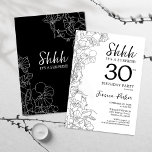 Black White Botanical Surprise 30års födelsedag Inbjudningar<br><div class="desc">Svartvit,  botaniskt överraskningsbesök i 30års födelsedag. Minimalistisk modern femininin-design har botaniska accenter och typiska typsnitt. Enkel perfekt för inbjudan-kort i blommigt för en snyggt kvinnlig överraskning i firande.</div>