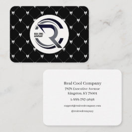 Black & White Bow Monogram Business Card Visitkort