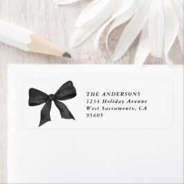 Black White Bow-Returadressen Returadress Etikett