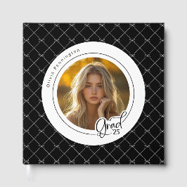 Black White Bows Elegant Modern Photo Grad Gästböcker