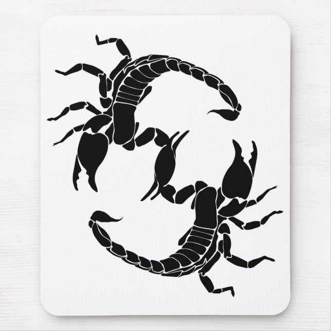 Black & White Brev S - två korpioner Musmatta (Framsidan)
