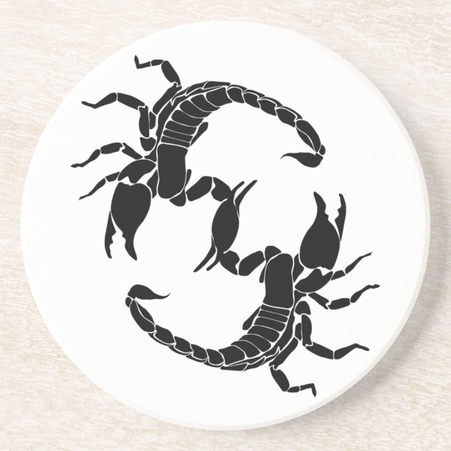 Black & White Brev S - två korpioner Underlägg (Framsidan)