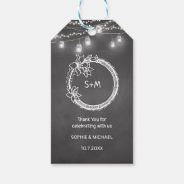 Black White Bröllop Mason Burk Presentetikett