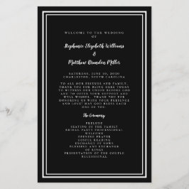 Black White Bröllop Script Budget Ceremony Program