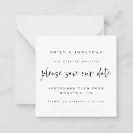 Black White Bröllop spara datum Anteckningskort