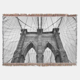 Black & White Brooklyn Bridge Architectural Detail Filt