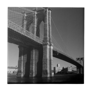 Black & White Brooklyn Bridge Kakelplatta