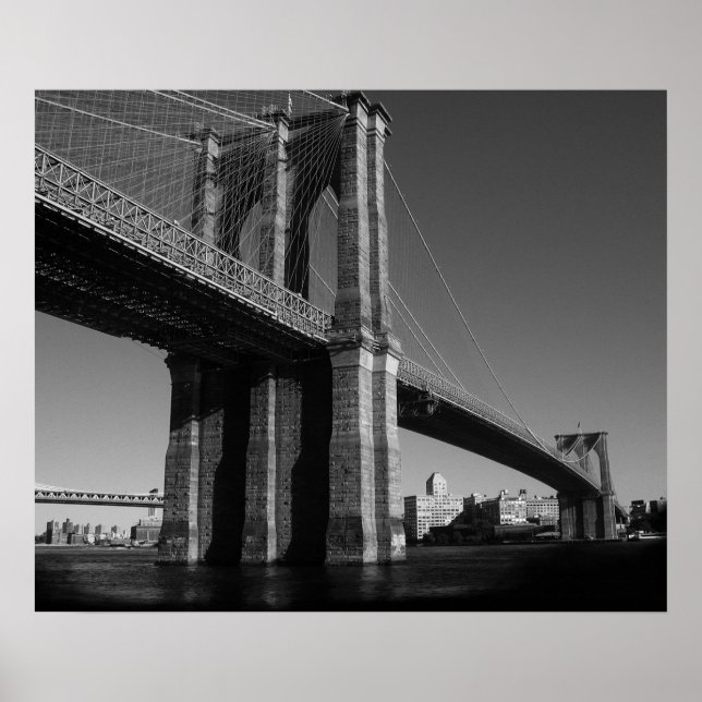 Black White Brooklyn Bridge New York City Poster (Framsidan)