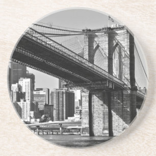 Black & White Brooklyn Bridge New York City Underlägg