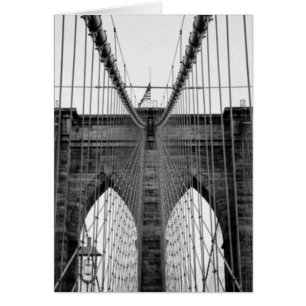 Black White Brooklyn Bridge New York Hälsningskort