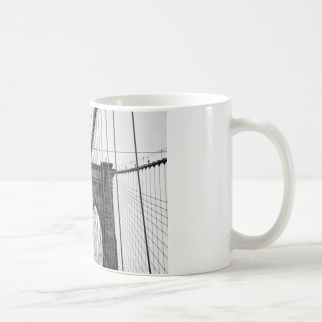 Black White Brooklyn Bridge New York Kaffemugg (Höger)