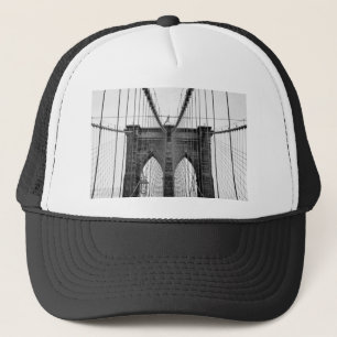 Black White Brooklyn Bridge New York Truckerkeps