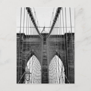 Black White Brooklyn Bridge New York Vykort
